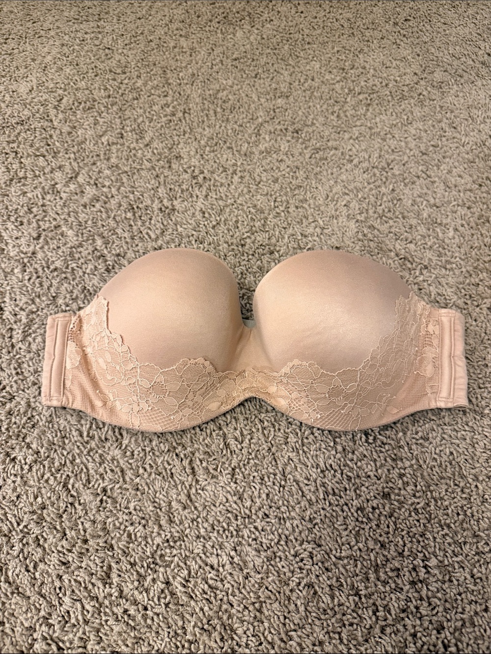 Victoria's Secret Strapless Lace-Trim Bandeau Bra - Nude Pink